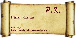 Pály Kinga névjegykártya